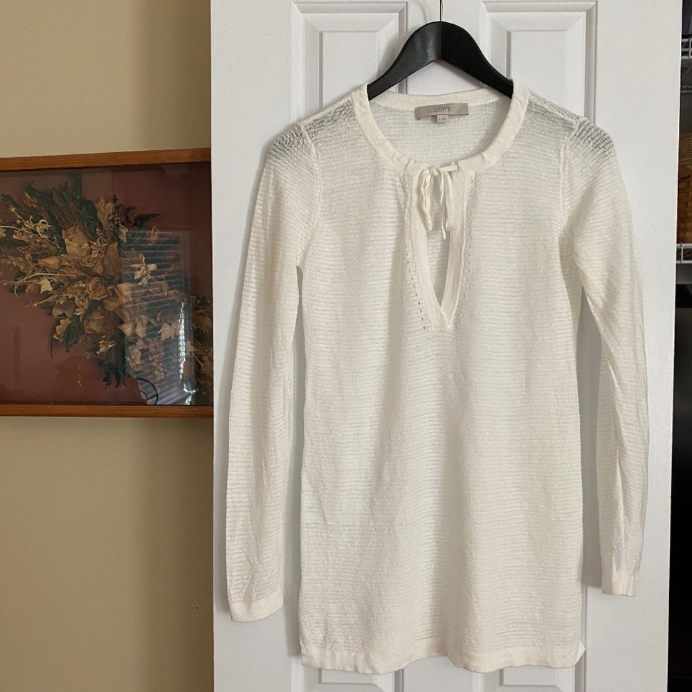 LOFT Off-White Tunic Top / Cover-up